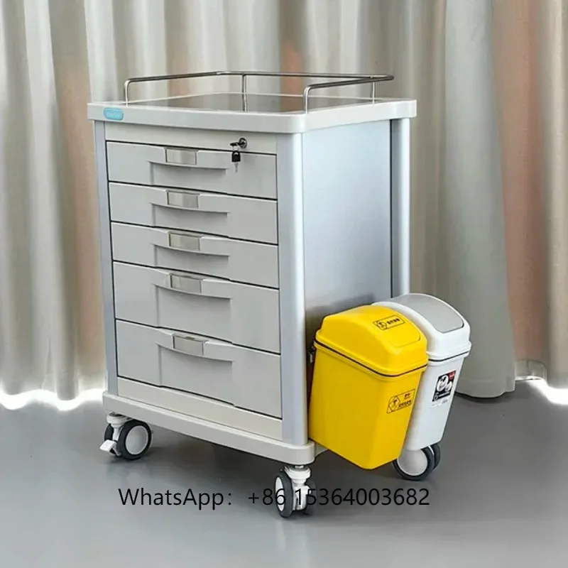

HH/SYC-374 ABS High Capacity 5 Drawers Emergency Medical Trolley Cart Stainless Steel Clinic Supply Factory Medicine Cart