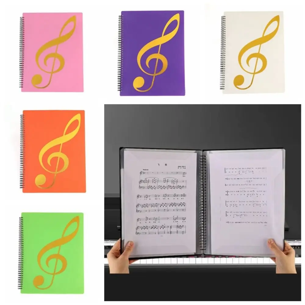 

A4 Size 40 Pages Music Binder Spiral-Bound Waterproof Spiral-Bound Folder Detachable Writable Sheet Music Folder Women Men