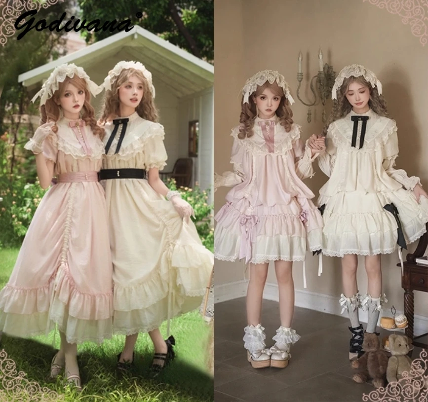 فستان الأميرة الأنيق للسيدات على طراز المحكمة الفرنسية للربيع والخريف الجديد للفتيات بأكمام طويلة فساتين لوليتا رومانسية حلوة #4