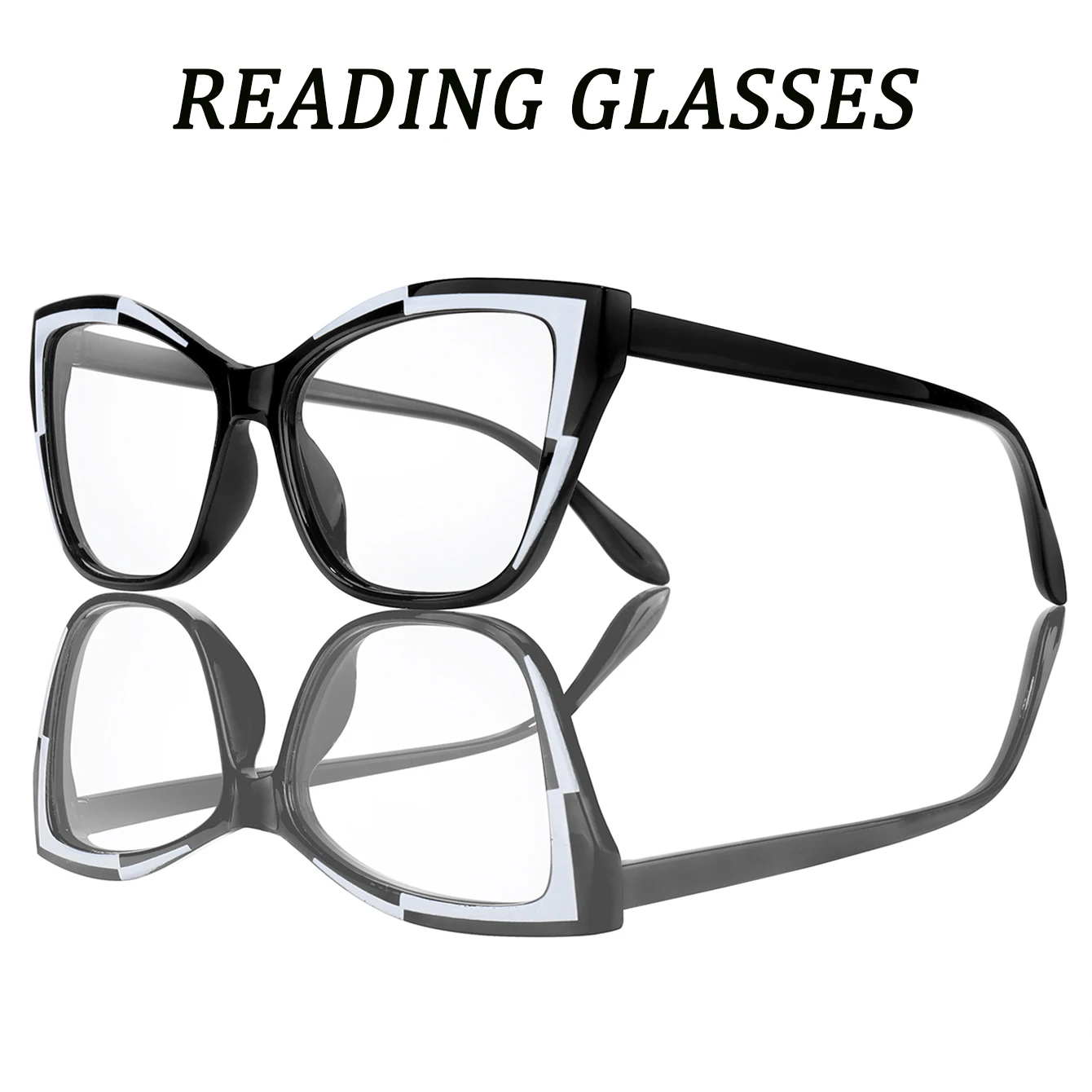 Modne okulary do czytania typu kocie oko dla kobiet i mężczyzn, eleganckie, ultralekkie okulary zapewniające wyraźny obraz do czytania, okulary optyczne 0+1.0+4.0 — Zdjęcie 2 z 2