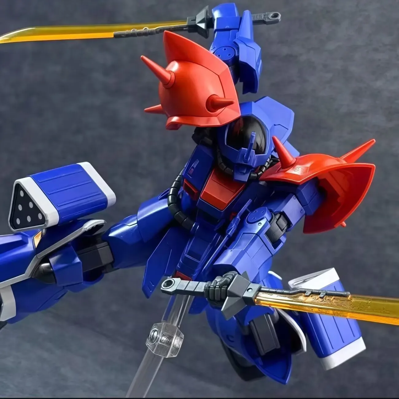 In Stock Hg 1/144 Ms-18e Kampfer Assembly Model Kit Dark Cool Action Figures Movable Joint Robot Model Kit Plastic Model Toys