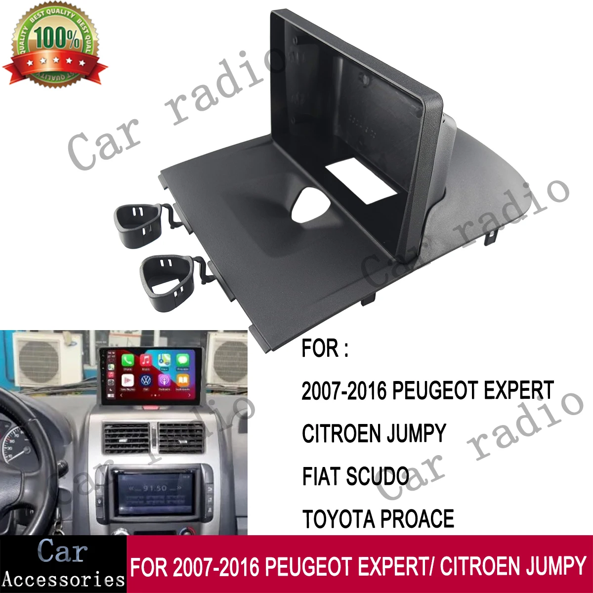 9 INCH For 2007-2016 PEUGEOT EXPERT/ CITROEN JUMPY Car Radio Android Stereo Frame Player Head Unit Fascia Dash Board Cover