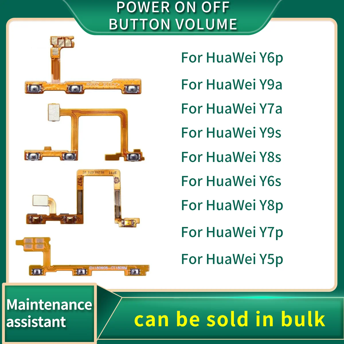 Power On Off Button Volume Switch Key Control Flex Cable For HuaWei Y9s Y8s Y8p Y7p Y6s Y6p Y5p Y9a Y7a Ribbon Repair Part