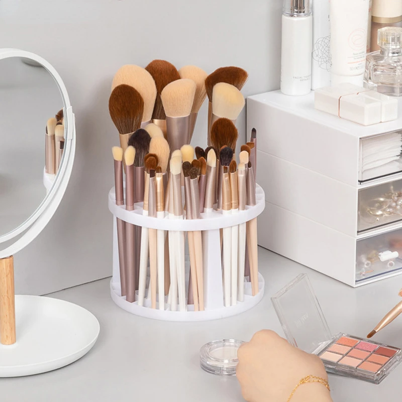 45 hole makeup brush storage rack, brush storage box, detachable and washable circular makeup brush holder, pen holder