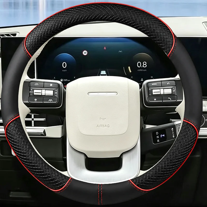 Circular Car Steering Wheel Cover for Hyundai Santa Fe 2024 Santa Fe MX5 IX45 Steering Wheel Interior Protection Accessories