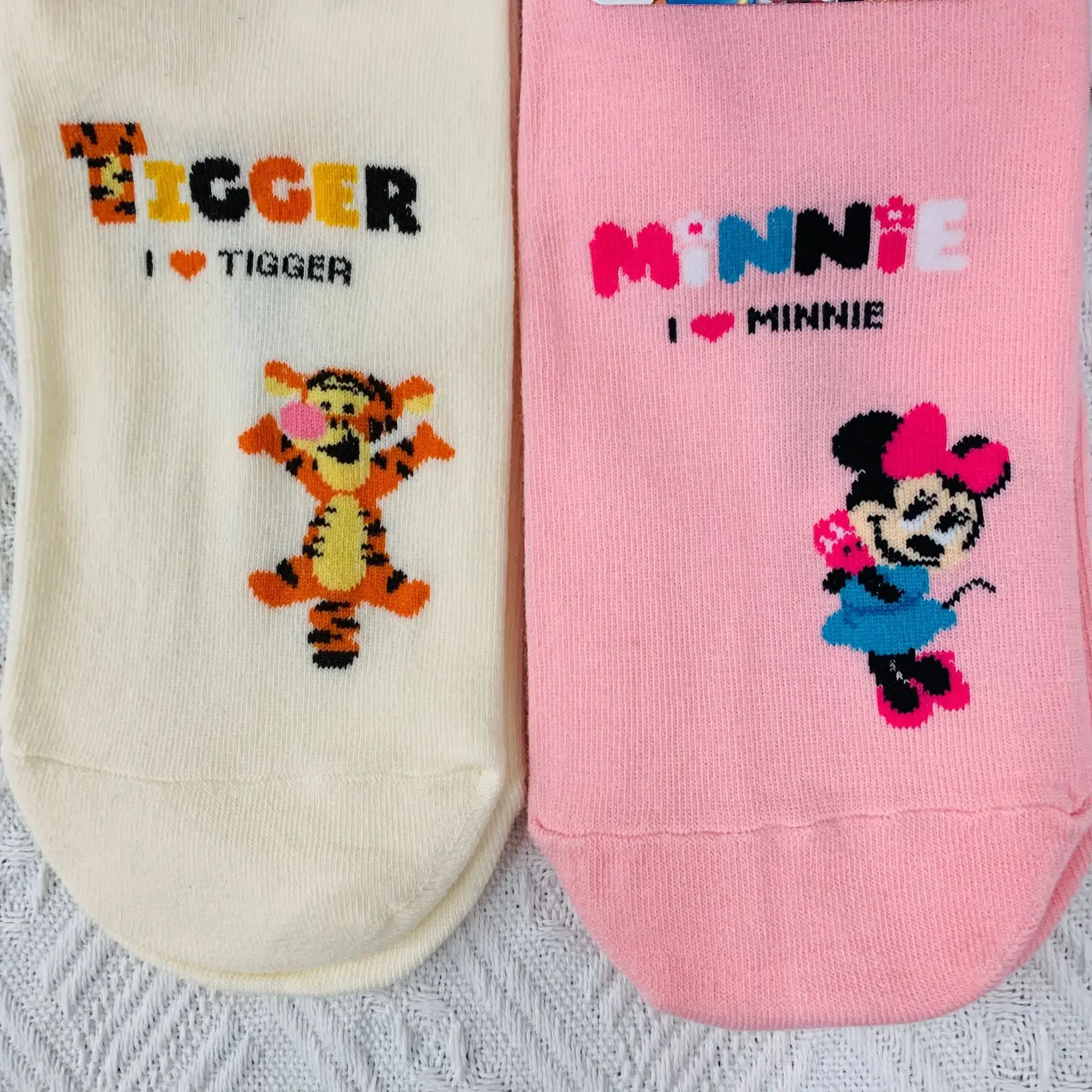 Kaus kaki kartun Disney motif Mickey Minnie, kaus kaki katun pendek karakter kartun imut, kaus kaki anak perempuan motif kartun Disney