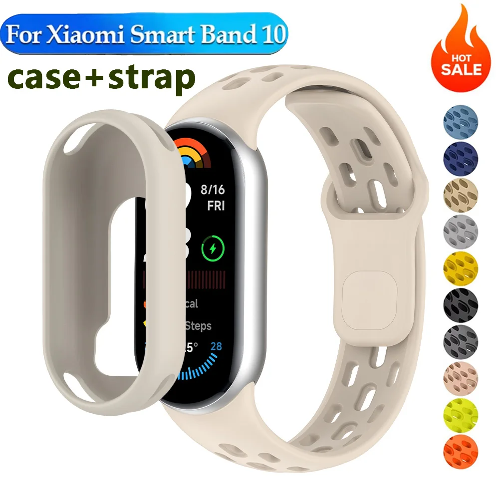Silikon Fall + strap Für Xiaomi Mi Band 10 9 8 Zubehör Weiche Stoßfest Stoßstange Rahmen shell Für Xiaomi Mi Band 10 9 8 NFC abdeckung