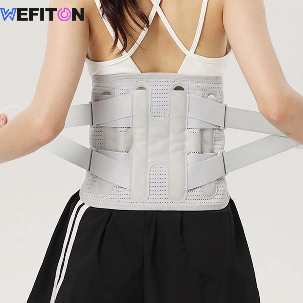 

WEFITON 1 шт. дышащая поддержка нижней части спины для женщин и мужчин, регулируемый поясничный поддерживающий пояс с 4 опорами для лифтинга ишиаса