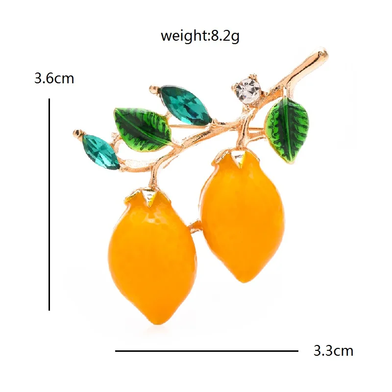 Wuli&baby Lovely Lemon Brooches For Women Unisex Enamel Yellow Sour Fruits Plants Flowers Party Casual Brooch Pins Gifts