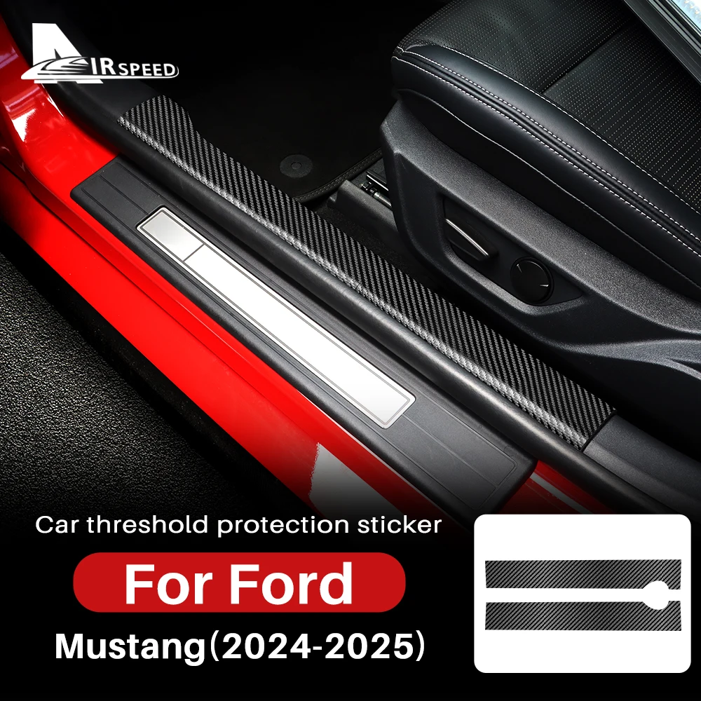 For Ford Mustang GT 2024 2025 Threshold Door Anti Scratch Tape Strip Anti-kick Protect Film Interior Sticker Accessories