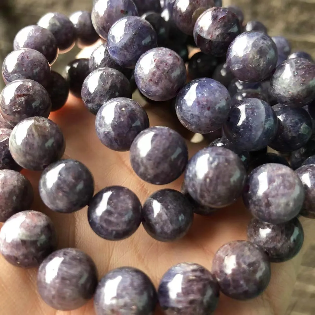 Meihan (Free Shipping) Natural AAA Blood Iolite Smooth Round Loose Beads Genuine Stone For Jewelry Design DIY Making