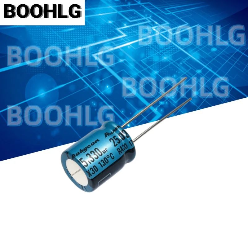 20PCS 330UF 25V Electrolytic Capacitor RX30 25V 330UF 10X12.5mm 130℃ High Temperature Resistance DIP Aluminum Capacitor
