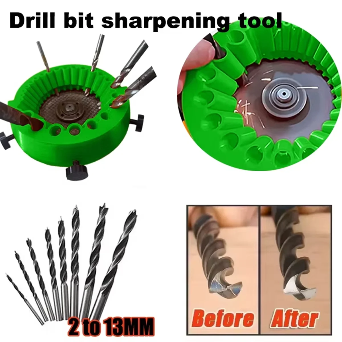 

A002 Multifunction Drill Tool Drill Bit Sharpener Polishing Grinder Power Drill Bit Sharpener Grinding Part Angle Grinder