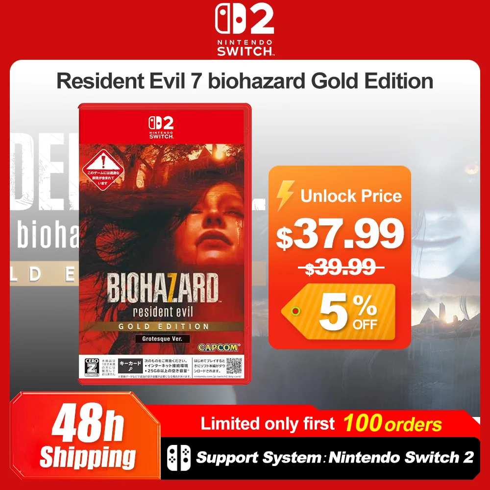 Resident Evil 7 biohazard Gold Edition Nintendo Switch 2 jeux Offres de jeux Carte de jeu physique Resident Evil pour Switch 2