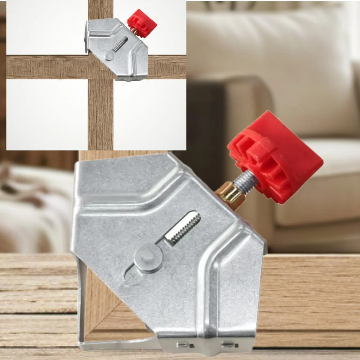 90 Degree Angle Clamp, Wooden Cabinet Strong Clamping And Fixing Tool  With Adjustable Swing Jaw,For Wood Metal Pipe Steel Rod