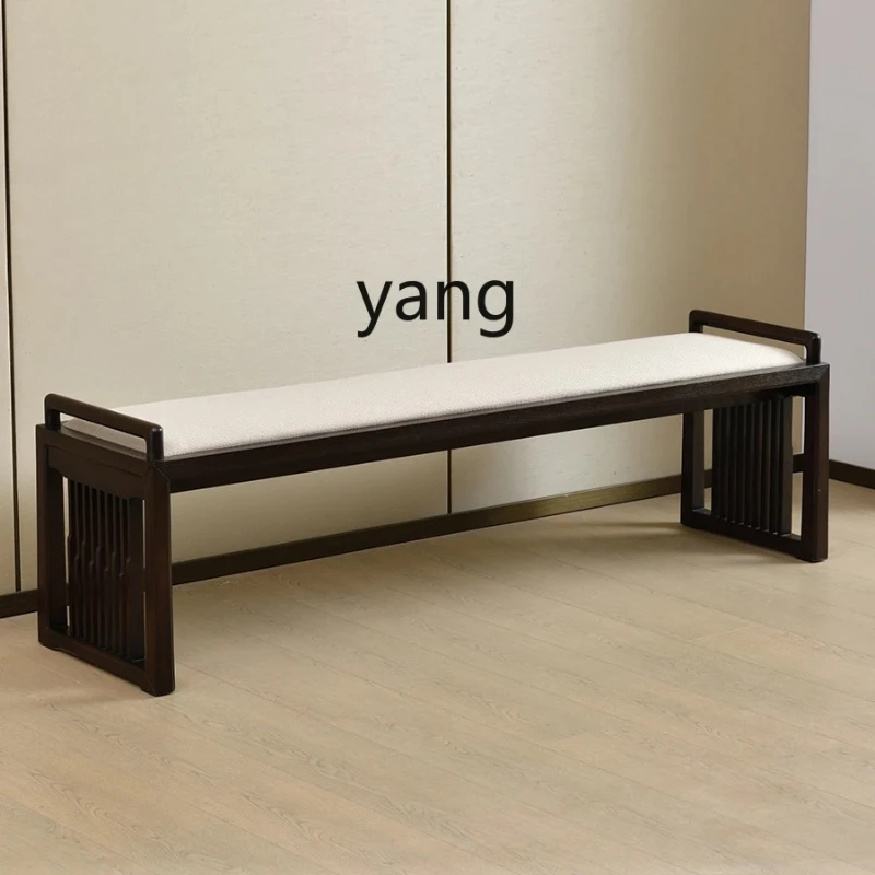 

CX Solid Wood New Chinese Master Room Tailstock Bench Cloakroom Simple Shoes Changing Sofa