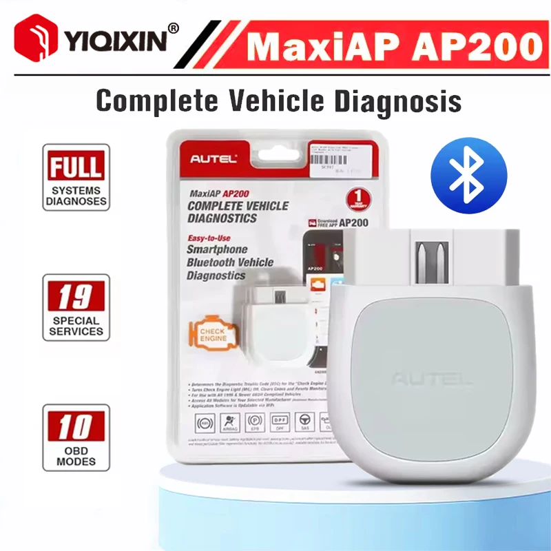

Autel MaxiAP AP200 Bluetooth OBD2 Автомобильный считыватель кодов Полные системы диагностического инструмента с AutoVIN TPMS IMMO Service для семейных DIYers