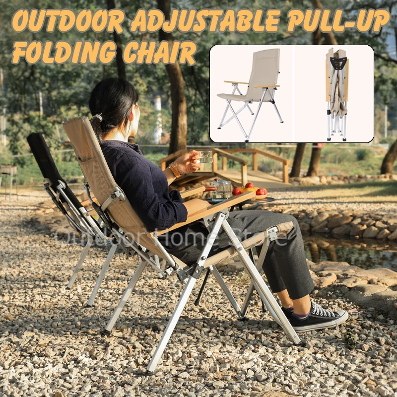 Camping Angle Adjustable Chair Foldable Outdoor Fishing Long Back Reclining Chairs Lightweight Trouist Picnic Beach Relax Chair