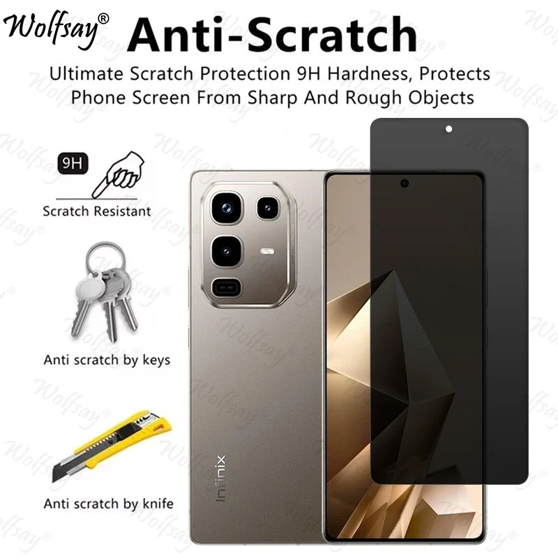 Anti-Spy Glass For Infinix Note 50 Pro 4G Privacy Screen Protector Infinix Note 50 Pro 4G Glass For Infinix Note 50 Pro 4G Glass
