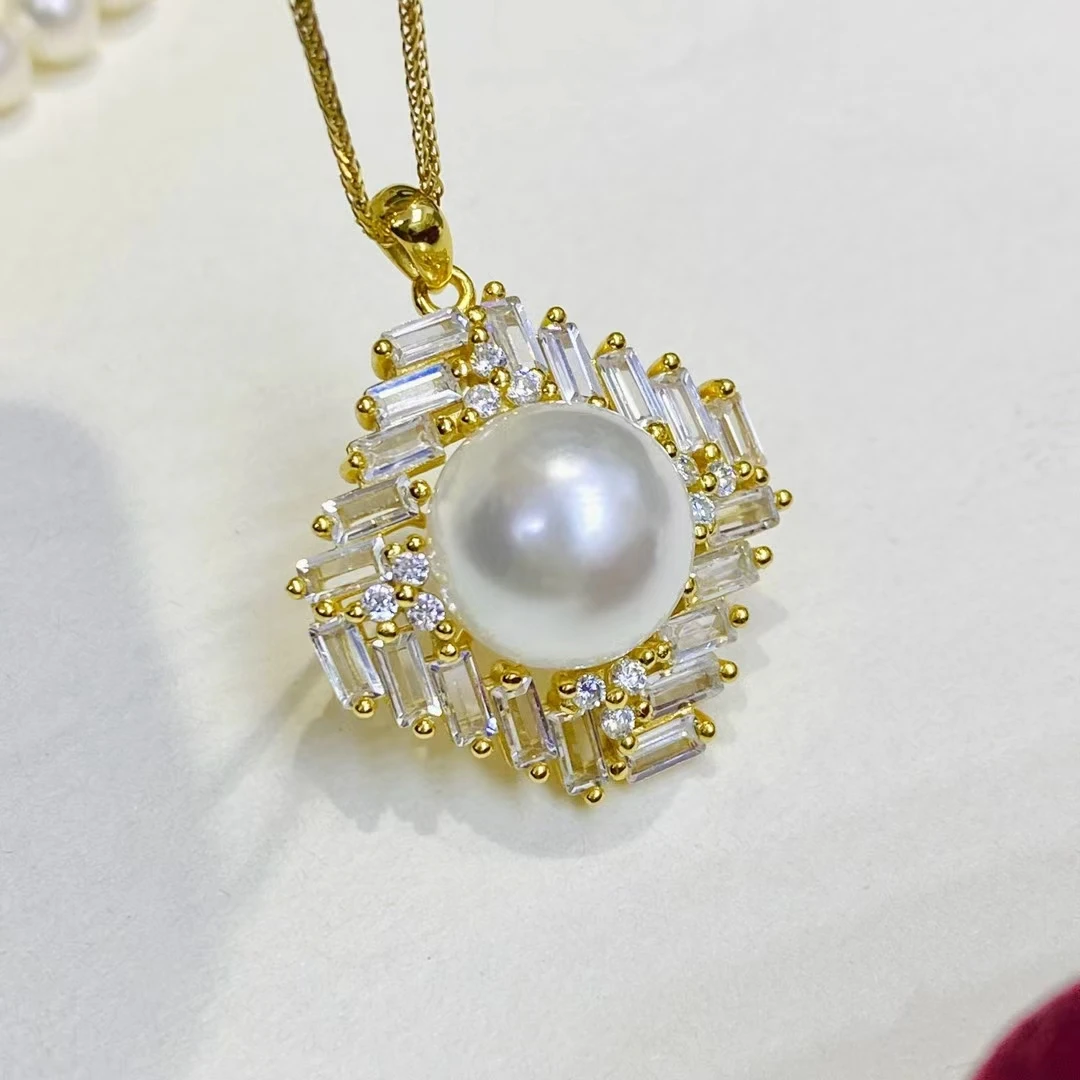 

Великолепная подвеска из стерлингового серебра 925 пробы, базовые крепления, фурнитура, детали, аксессуары для жемчужных бусин 11-12 мм