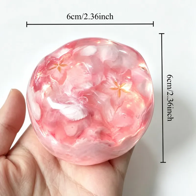 Knuspriger Sakura-Rosa Stressball, Formbarer Baustein-Quetschball, Nicht-Springender Quetschball, ASMR-Sensorisches Spielzeug für Erwachsene, Stressabbau-Spielzeug – Detail 1
