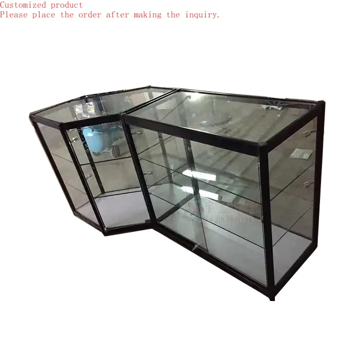 

Custom.High Quality Aluminium Tempered Glass Full Vision Display Showcase Glass Shelf Display