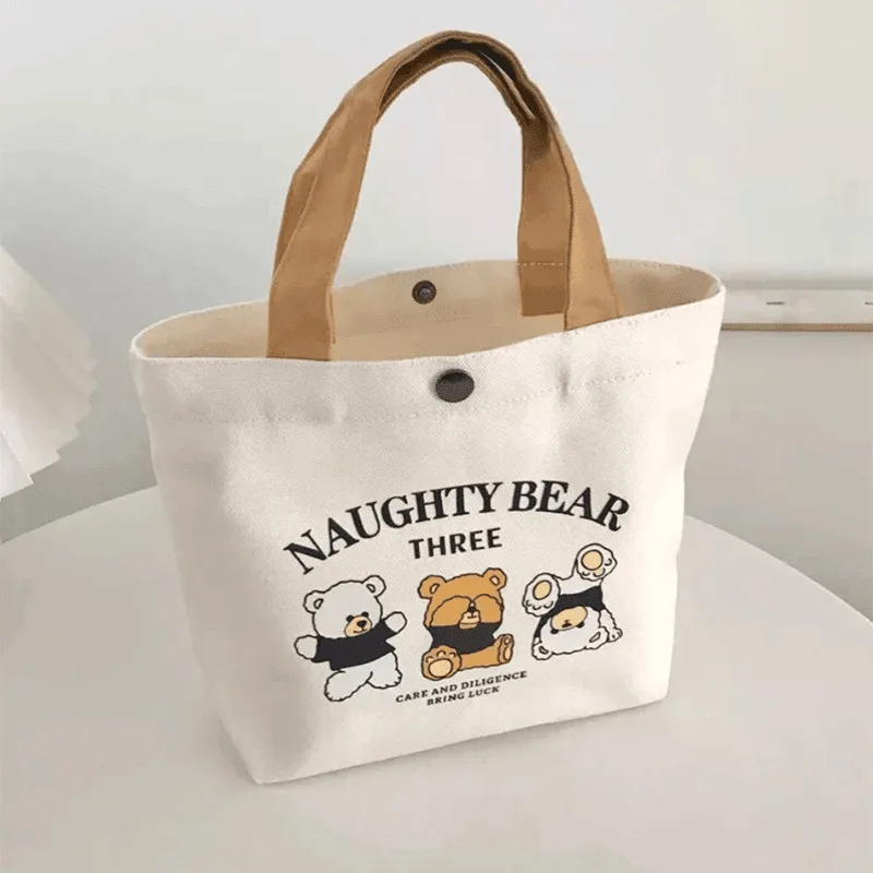 

New Canvas Bag for Female Students, Portable Work Trumpet, Lunch Bag, Handbag, Canvas Bag