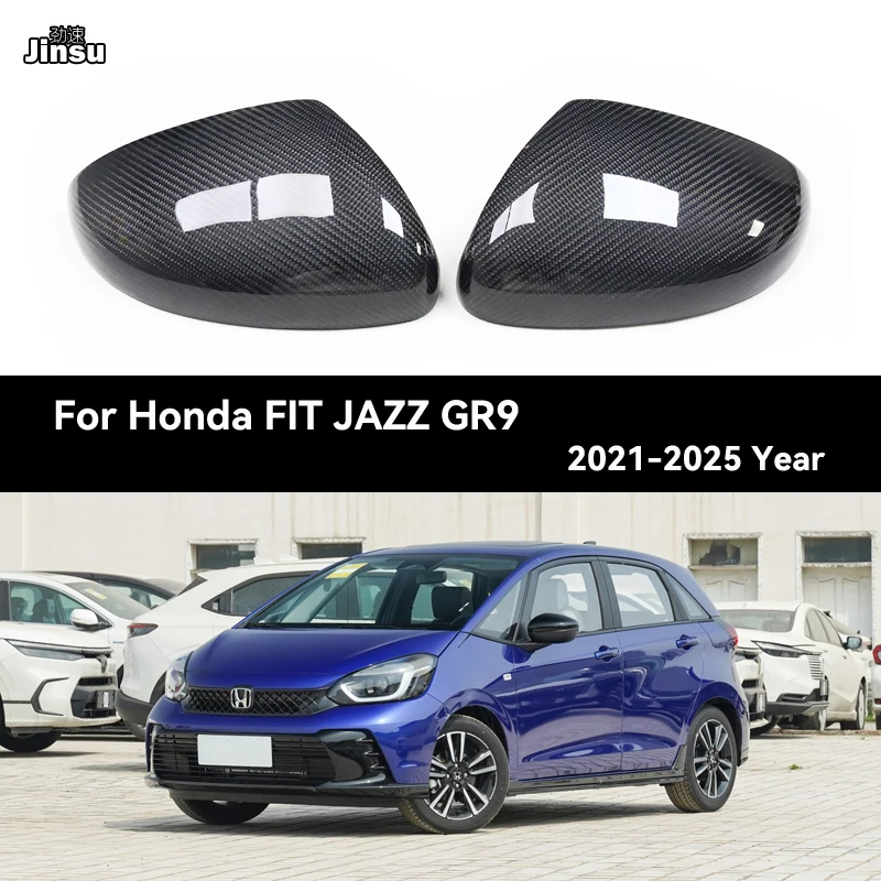 

Carbon Fiber Car Side Mirror Cover Replace Rearview Cap for Honda FIT JAZZ LIFE 2021 2022 2023 2024 2025 GR9