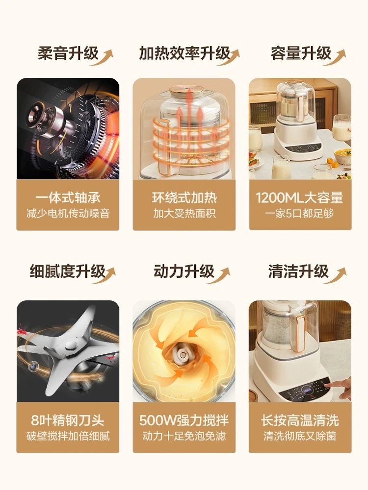 Household Multifunctional Non-silent Cooking Machine Automatic Heating Soybean Milk Machine