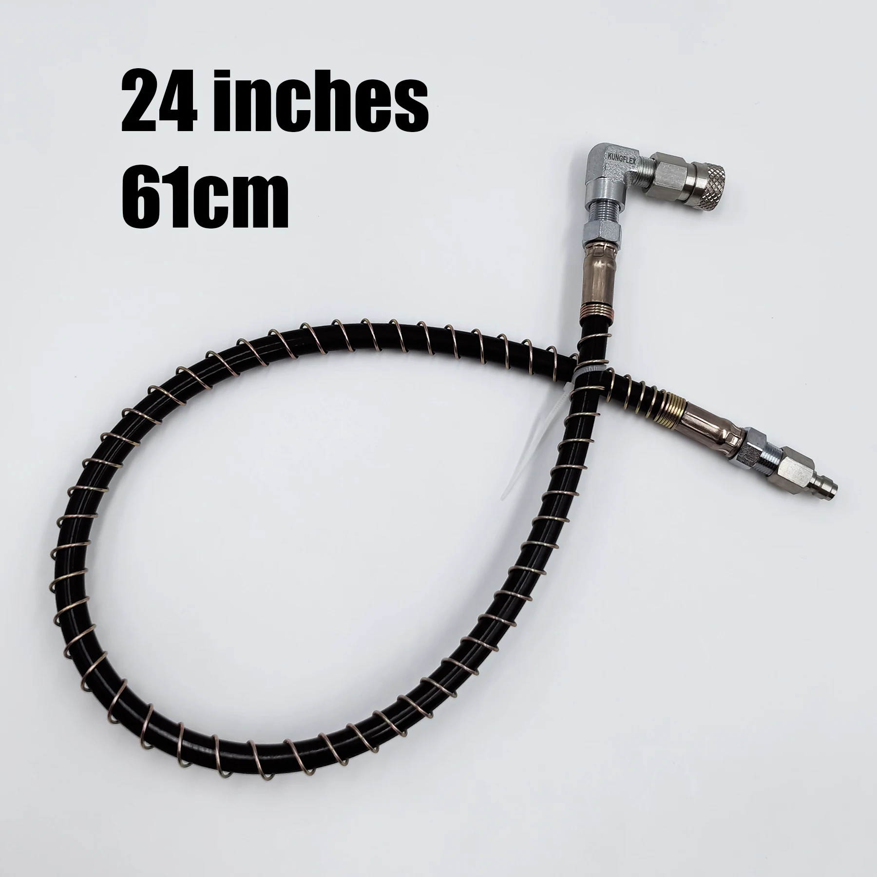 Nowy zdalny wąż zanurzeniowy Długi wąż Microline Żeński i męski 90 stopni Końcówka 8 mm Szybkozłącze HPA Wąż sprężynowy do ładowania