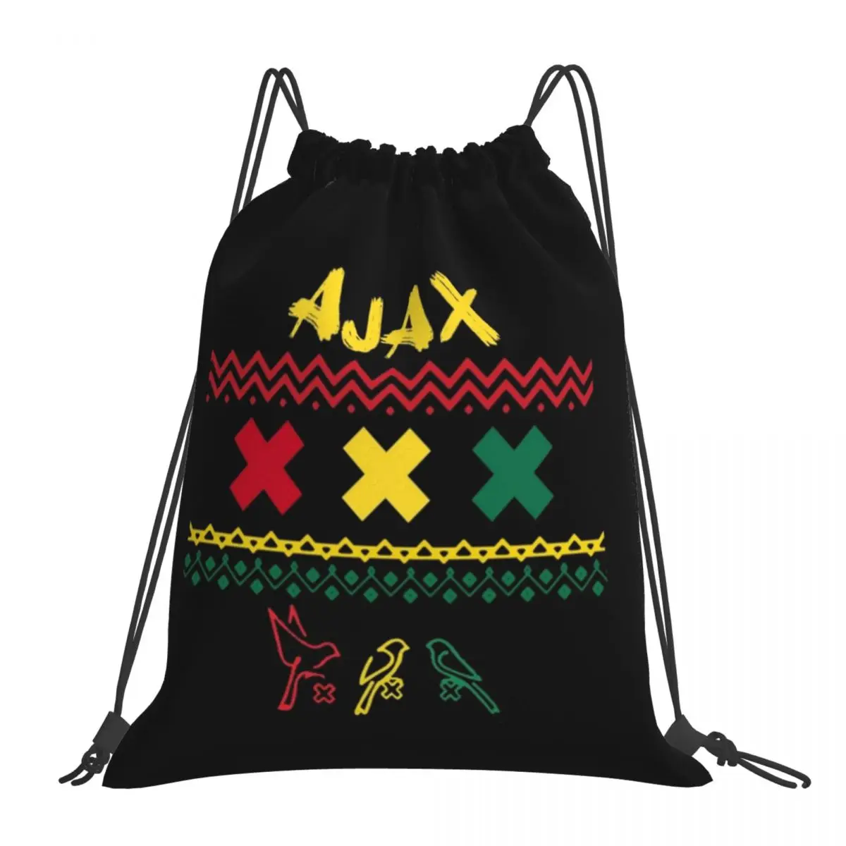 Ajax Bob Marley Backpacks Portable Drawstring Bags Drawstring Bundle Pocket Shoes Bag Book Bags For Travel Students