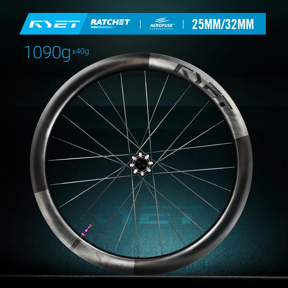 RYET フルカーボンロードバイクホイールセット 25mm インターナル