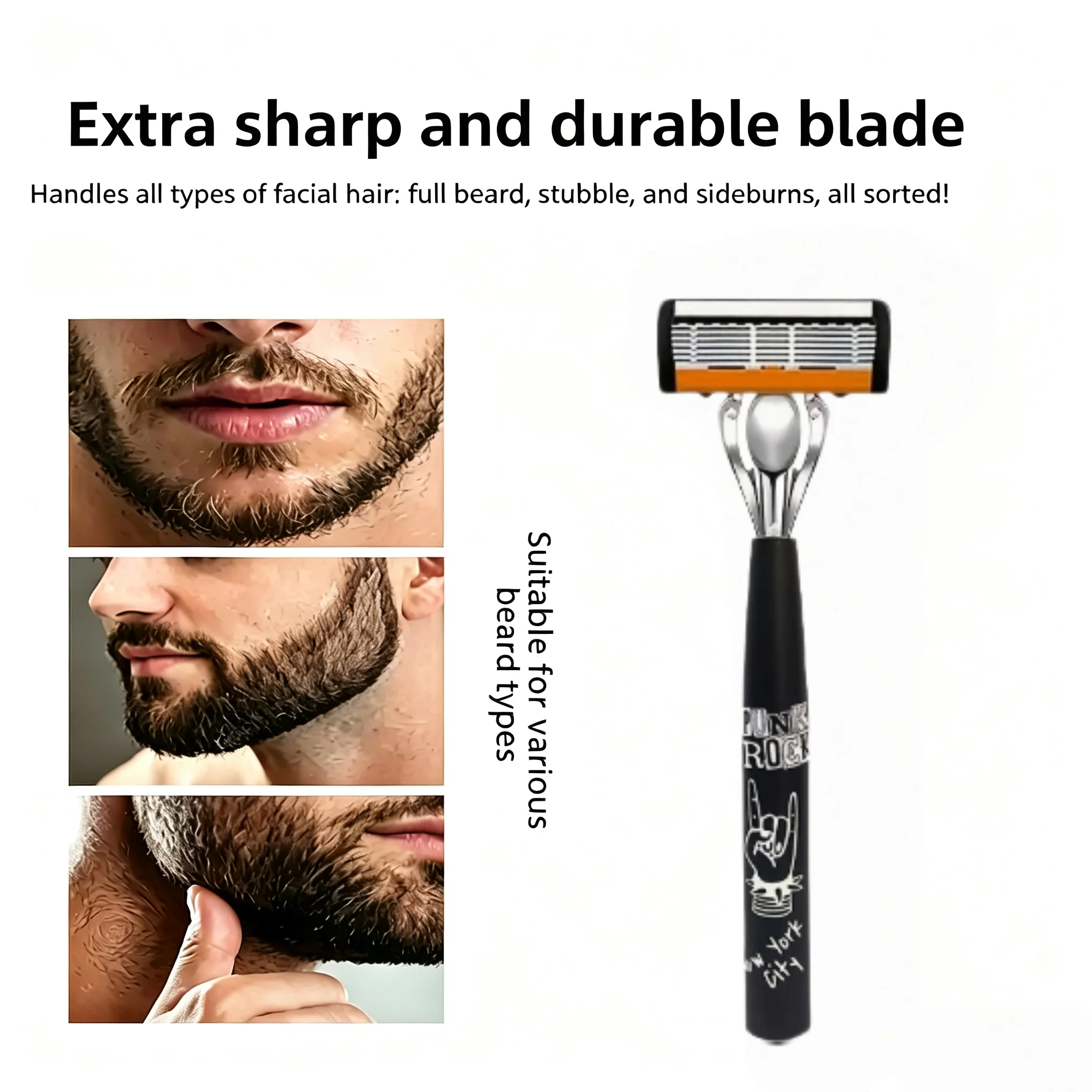 New Design Men's Waterproof Manual Razor SIX Layer Stainless Steel Blade Classic Shaving No Skin Irritation Shaver Heads