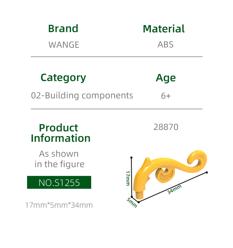 Wange 152Pcs/Lot 28870  Curved Plant Stem Building Blocks MOC Roof Accessories Part Compatible with Brick Children Toys Gift Box