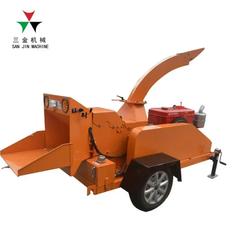 Mobile Small Movable Manual Forest Used Tree Stump Branches Chipping Chipper Grinder Wood Crusher Shredder