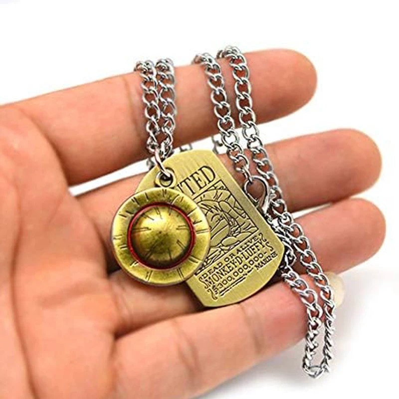 Cap Cosplay for Boys Men Son Anime Luffy Skeleton The Straw Hat Pirates Rope Chain Pendant Necklace