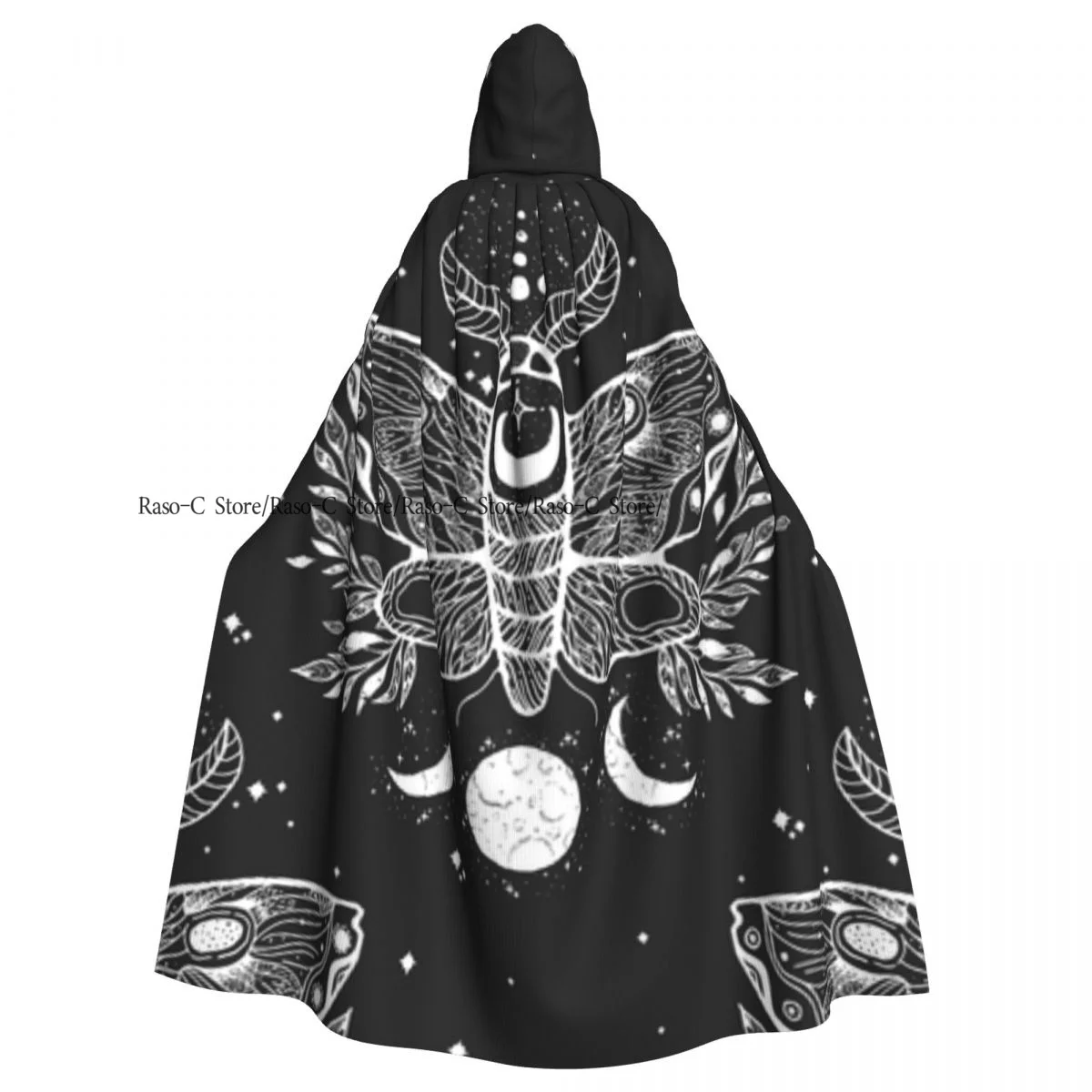 Adult Cloak Cape Hooded Moth Butterfly Mystic Medieval Costume Witch Wicca Vampire Elf Purim Carnival Party