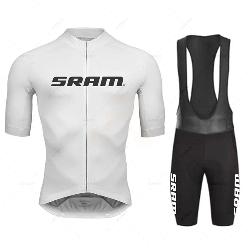 2024 Sram Pro Cycling Jersey Sets Men Bib Shorts Bicycle Short Sleeve Bicicleta Clothing Bike Maillot Ciclismo Hombre Black Sets