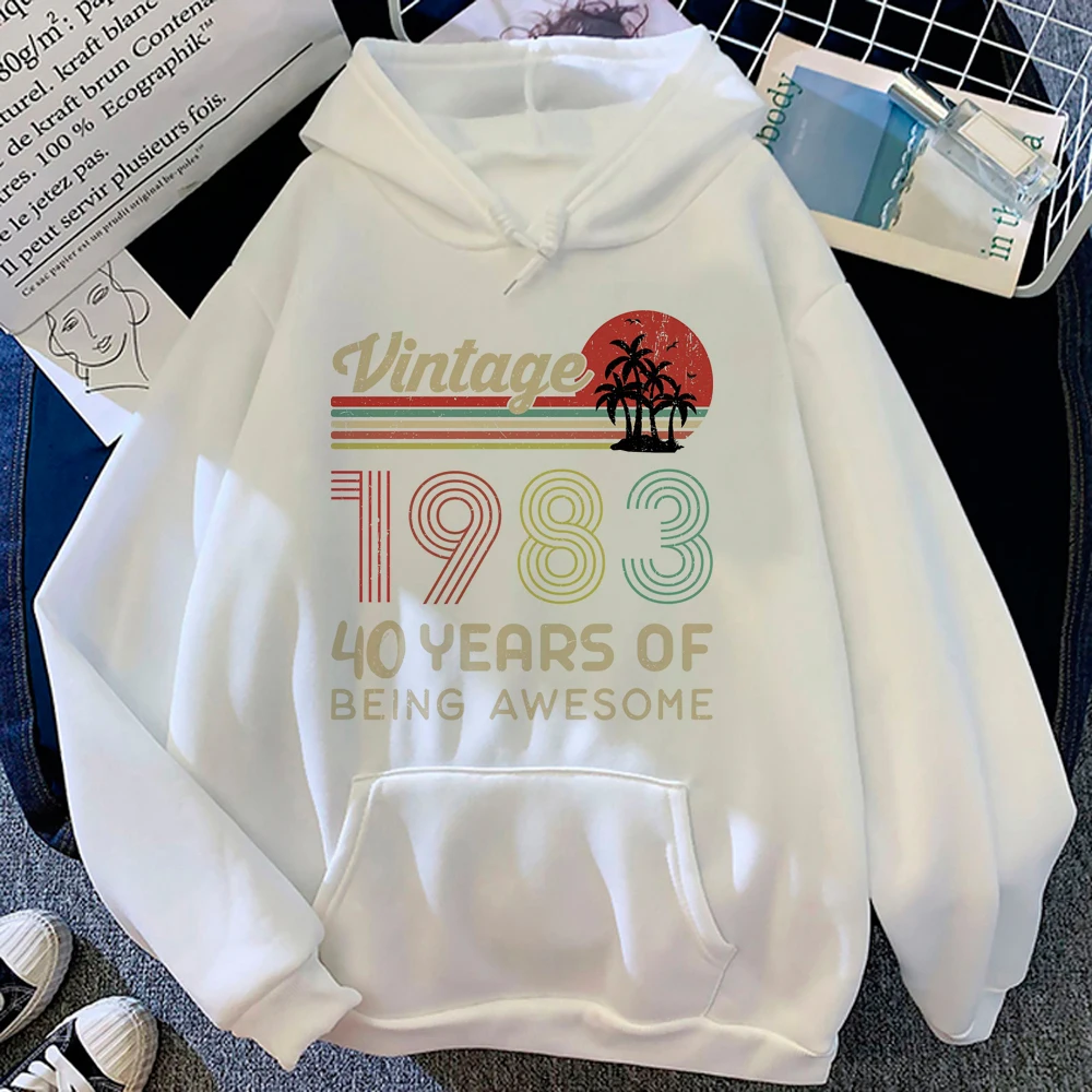 40 Ans 40th Years Birthday hoodies women anime y2k aesthetic long sleeve top sweater female gothic sweatshirts