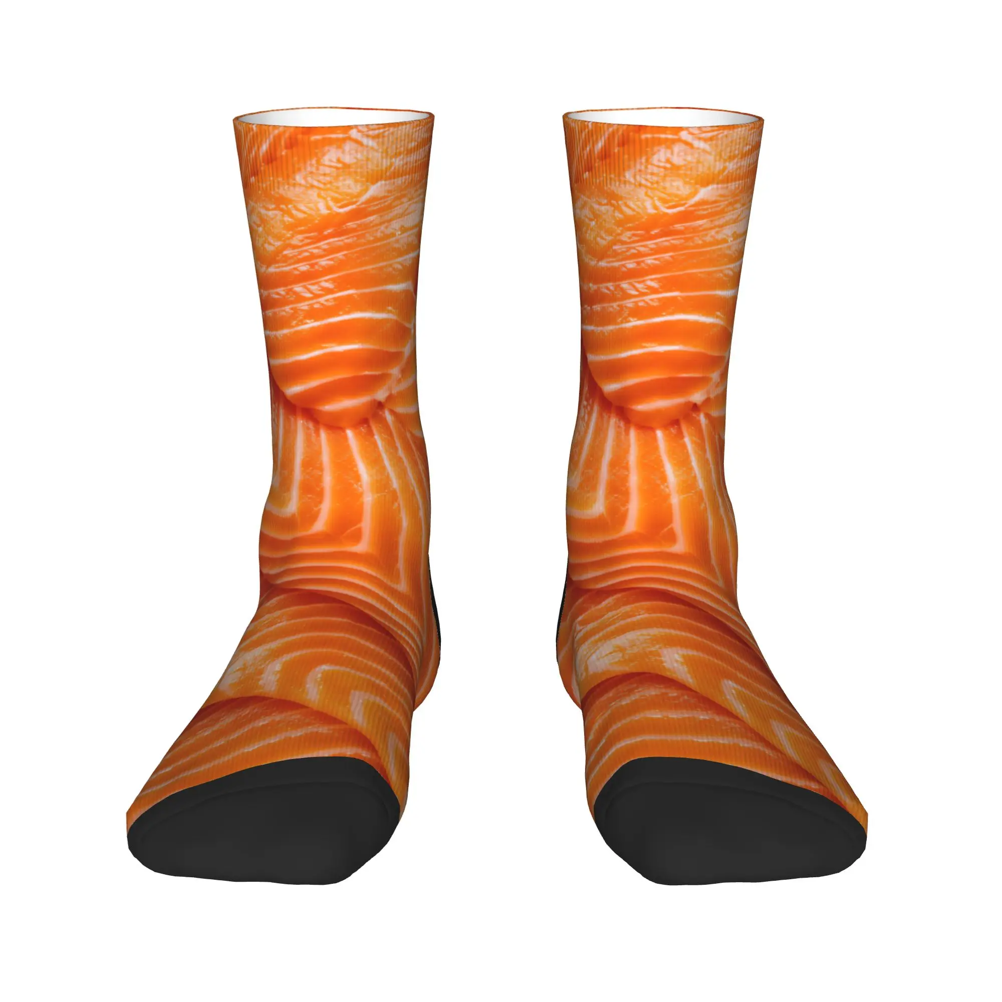 Realistic Salmon Texture Socks  Gothic Stockings Winter Anti-Slip Women Men Socks Warm Soft Design Outdoor Sports Socks