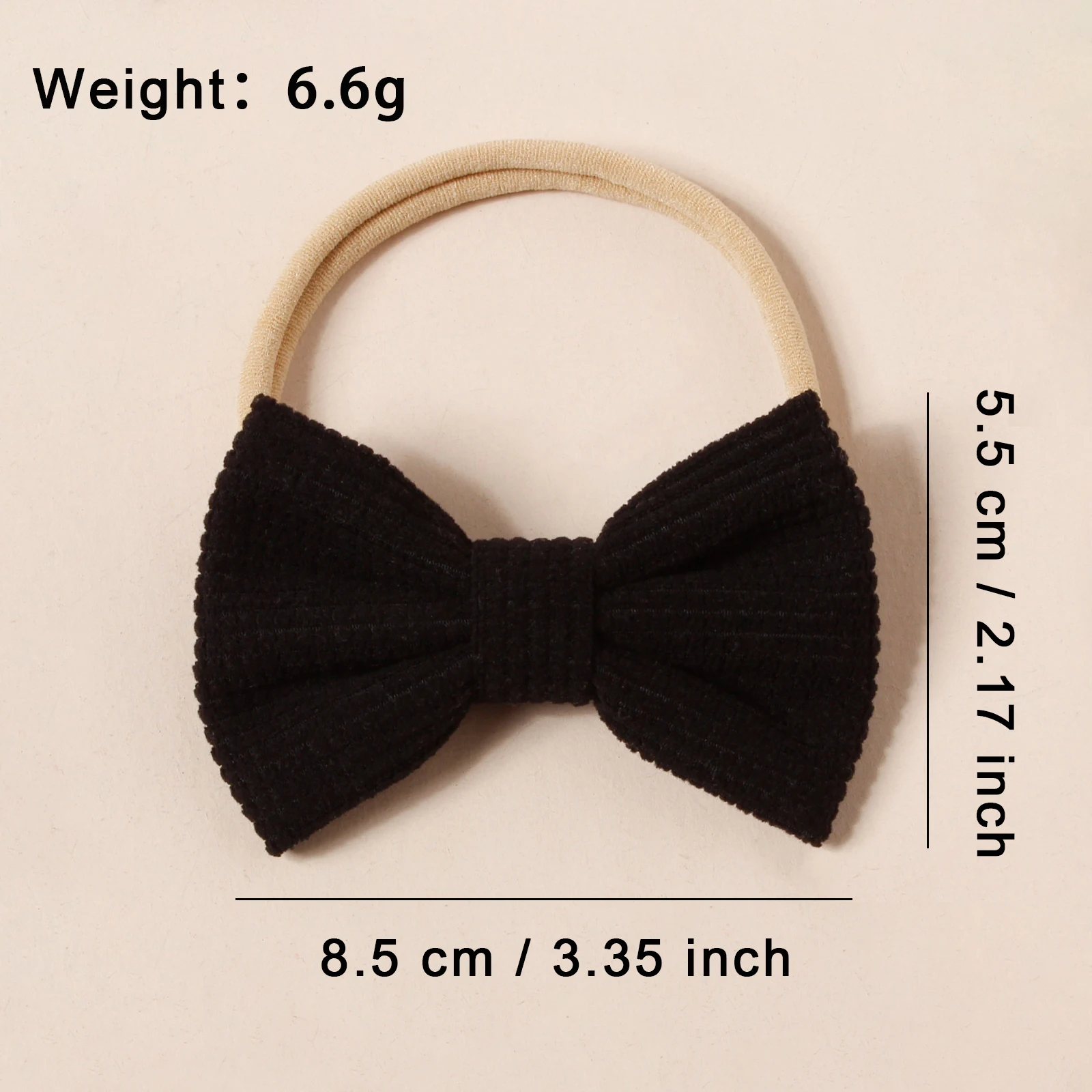 15 ピース/ロットワッフルボウベビーヘッドバンド女の子のヘアアクセサリー新生児弾性ヘアバンドナイロンヘアバンド子供コーデュロイ帽子