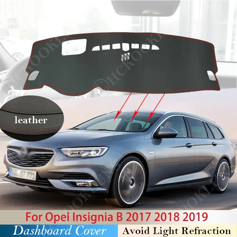 PU Leather for Opel Insignia B 2017 2018 2019 Dashboard Cover Avoid Light Pad Instrument Platform Mat Car Carpet Vauxhall Holden