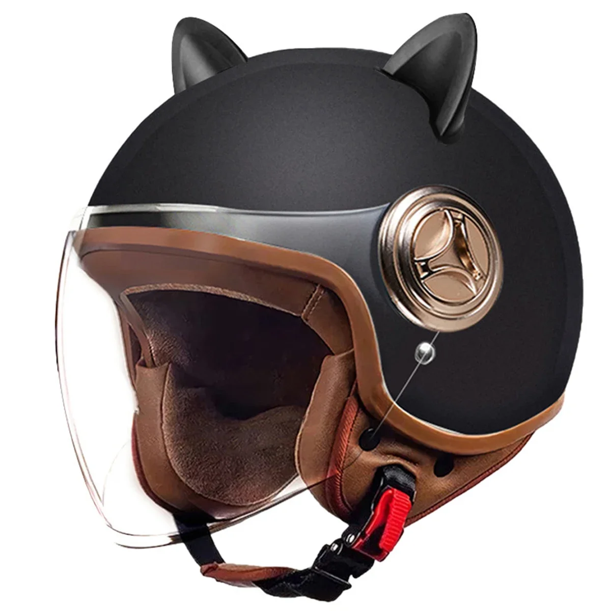 2025 New Motorcycle Helmet ABS Shell EPS Liner Anti-Scratch PC Visor Multiple Colors Available Breathable Cat Ears Optional