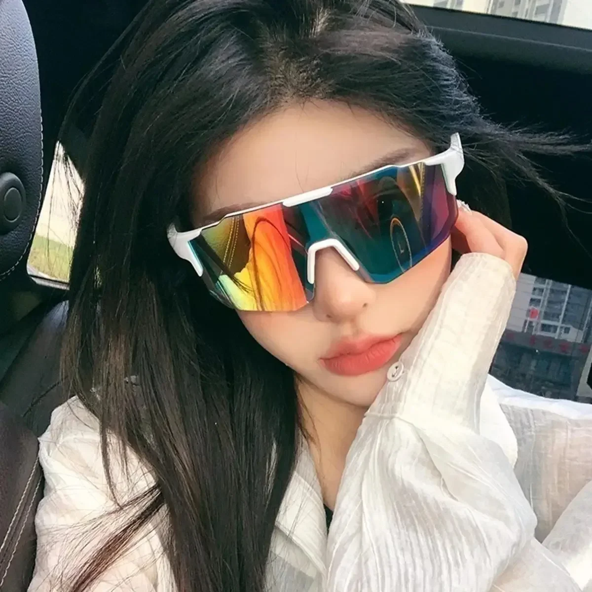 نظارات شمسية لركوب الدراجات UV400 ظلال للرجال والنساء مضادة للأشعة فوق البنفسجية لممارسة الرياضة في الهواء الطلق والتنزه والتسلق بإطار كبير نظارات كبيرة الحجم 2027 #2