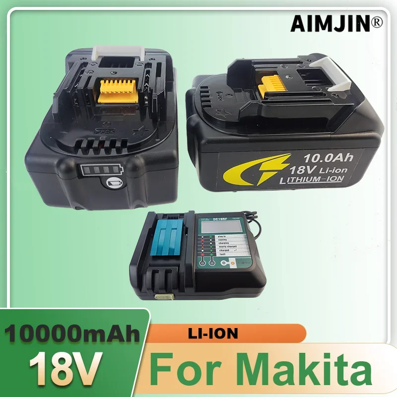 

Литиевая батарея для Makita 18 в 10000 мАч BL1850 BL1850B BL1860B BL1815, сменная аккумуляторная батарея + зарядное устройство