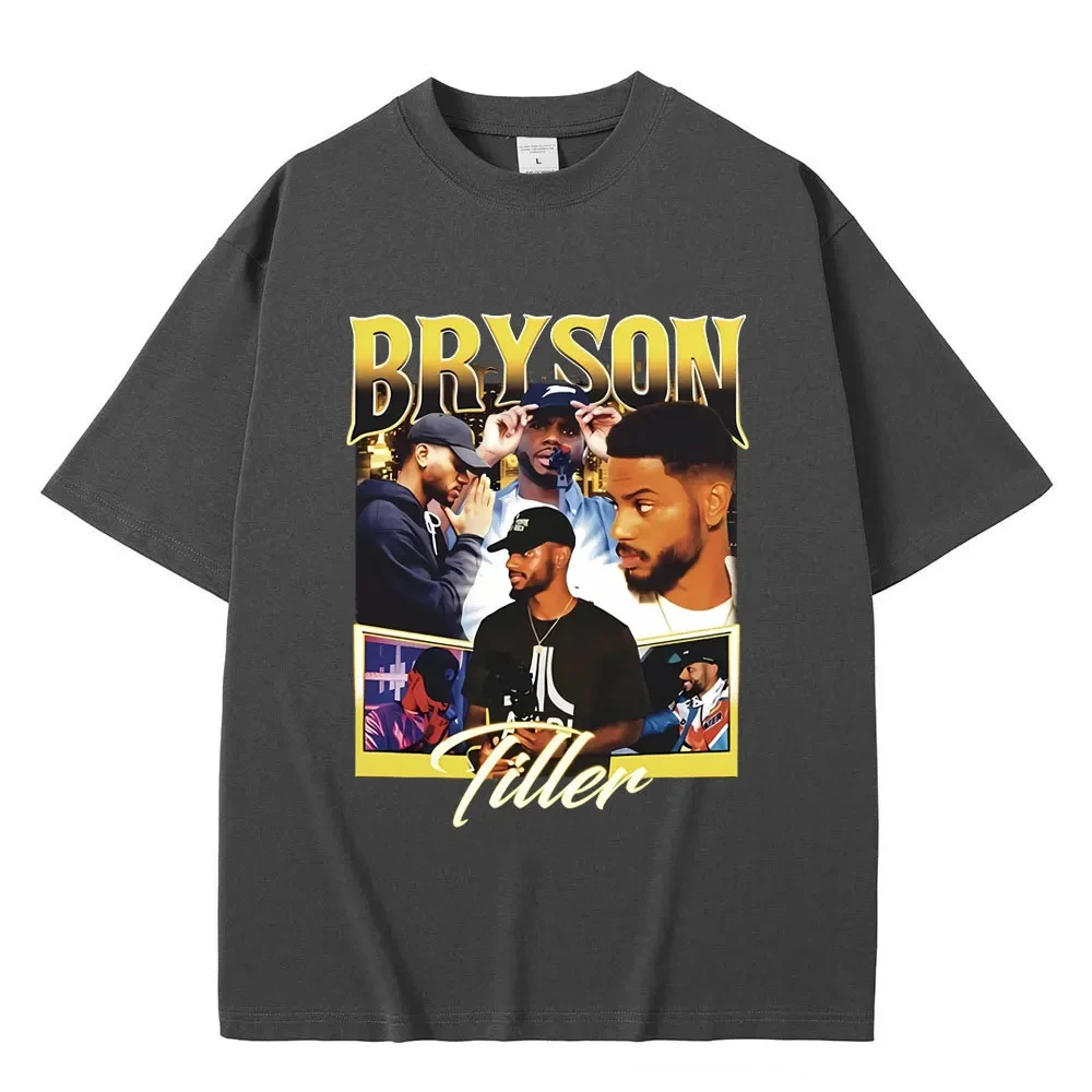 Rapper Bryson Tiller Hip Hop Oversized T-shirts Men's Vintage Streetwear Men Women Casual Crewneck Tshirt Male Cotton T Shirts