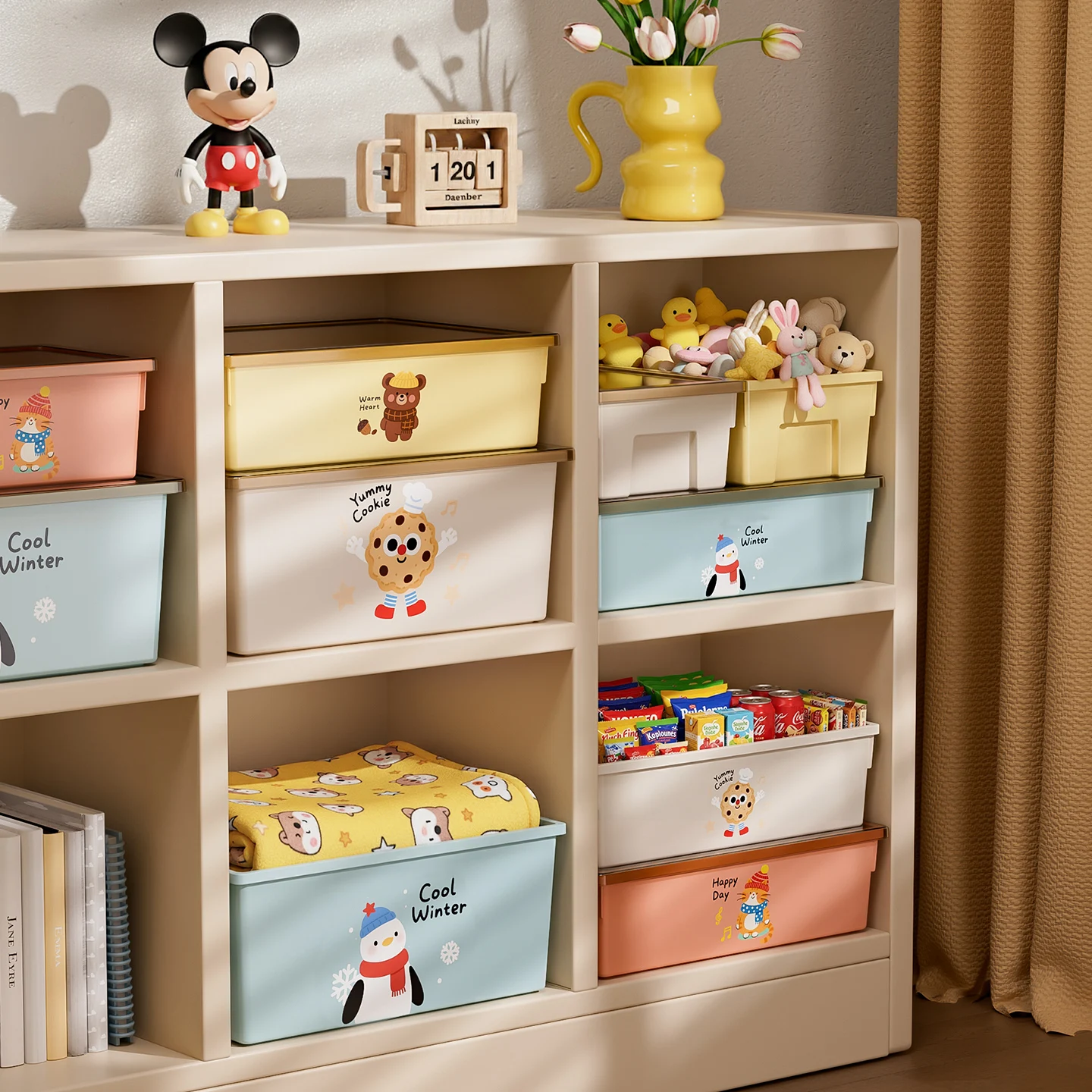 

Multifunctional Cute Cartoon Sna Toy Organizer Box Living Room Home Use Storage Box Wardrobe Desktop Organizer Box
