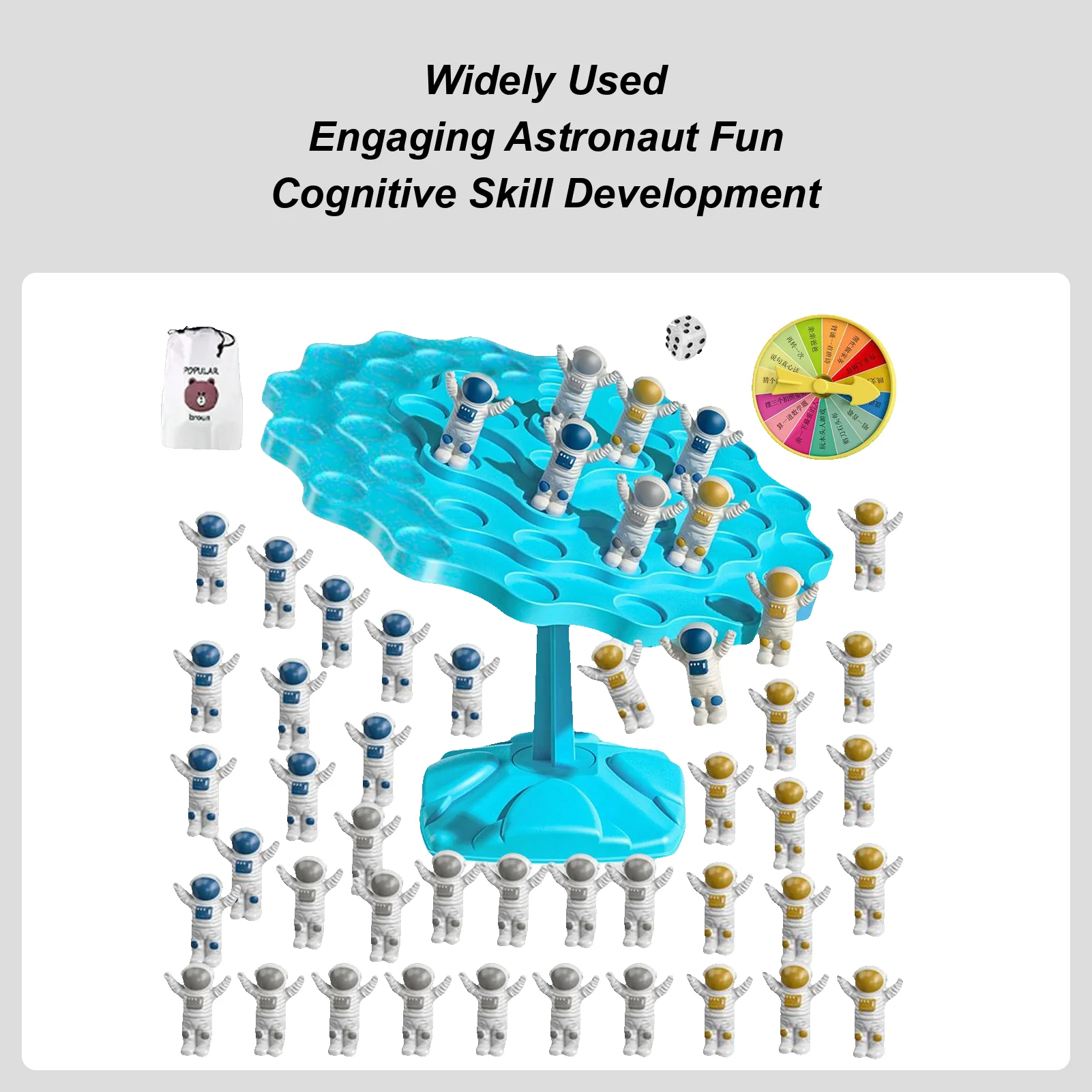 

Astronaut Balance Tree Stacking Training Educational Toy Interactive Family Tabletop Games for Kids Preschool Kindergarten Party