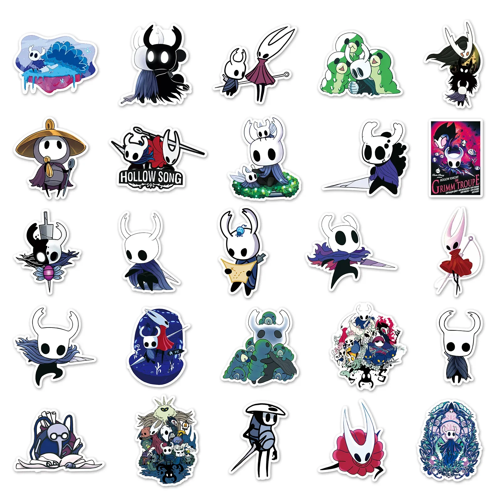 10/30/50PCS Hollow Knight Cartoon Game Graffiti Stationery Stickers Toy Decoration Notebook Kids Gift PVC Waterproof Wholesale