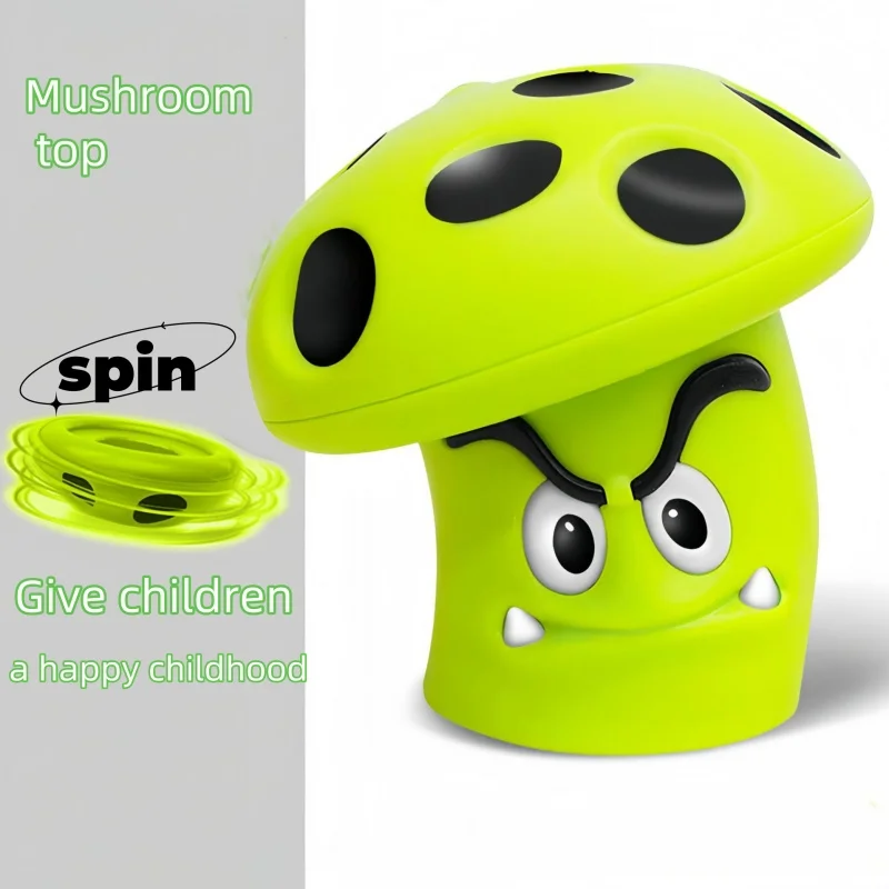 Cartoon funny creative small mushroom pocket new strange press against spinning top children\'s toy gift